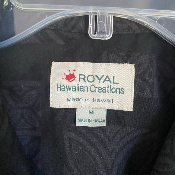 Vintage Royal Hawaiian Creations Shirt Mens M Black Cotton Surfboards Aloha - Picture 5 of 6